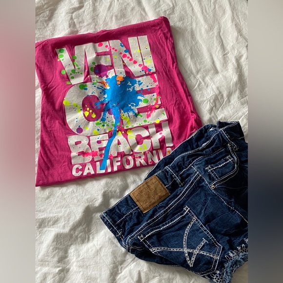 NWT JR’s Sz-3 “Amethyst” DenimShorts & Lightly PreLoved VeniceBeach CA Tank Sz-S - Picture 2 of 16